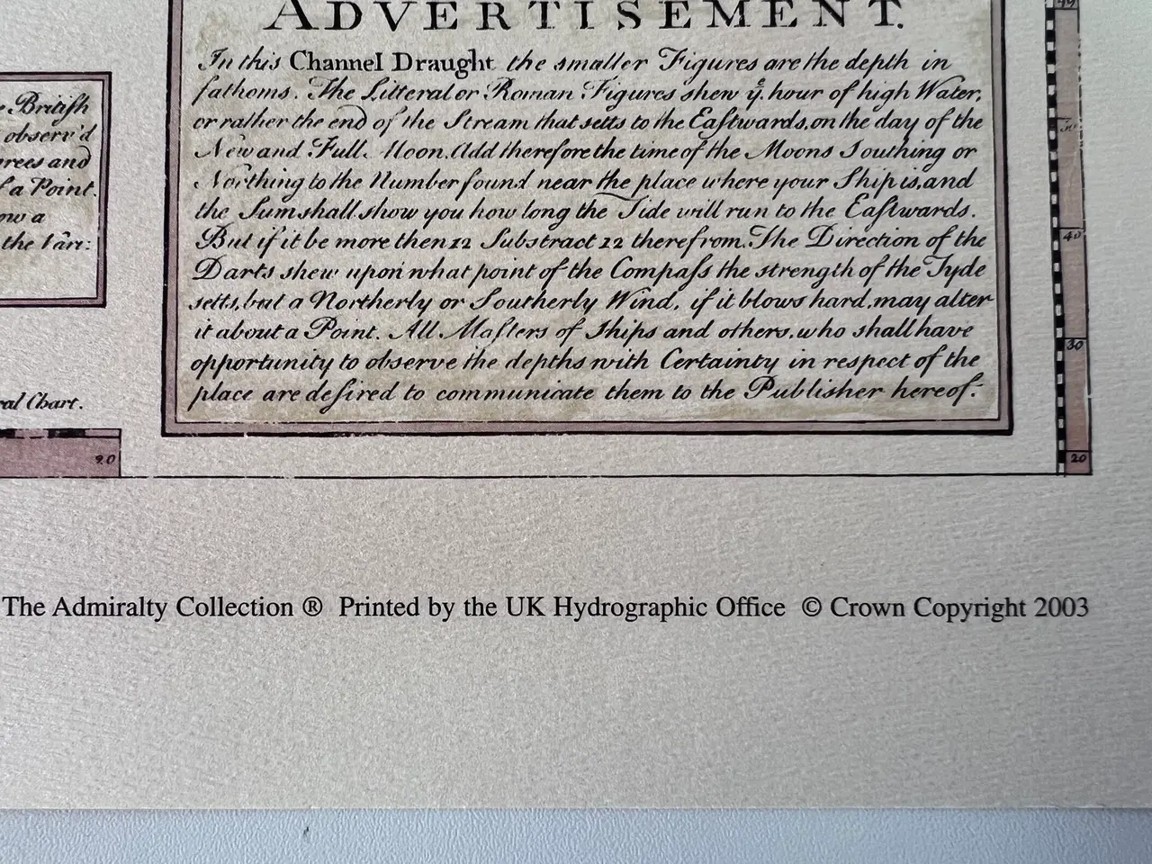 Billede 3 - Genoptrykt Kort over Den Engelske Kanal år 1657