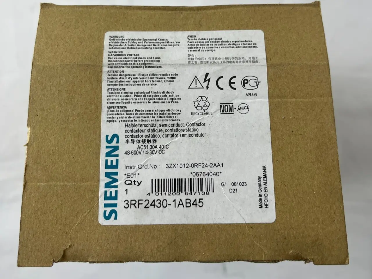Billede 1 - Siemens 3RF2430‑1AB45 Sirius 3‑Phase Solid State
