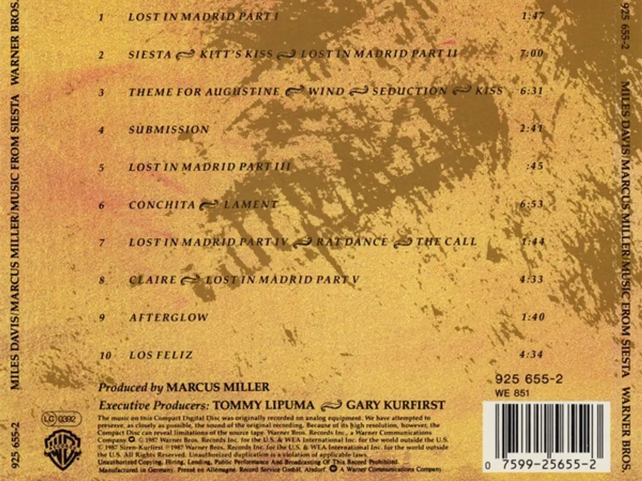 Billede 2 - Miles Davis / Marcus… – Music From Siesta – CD
