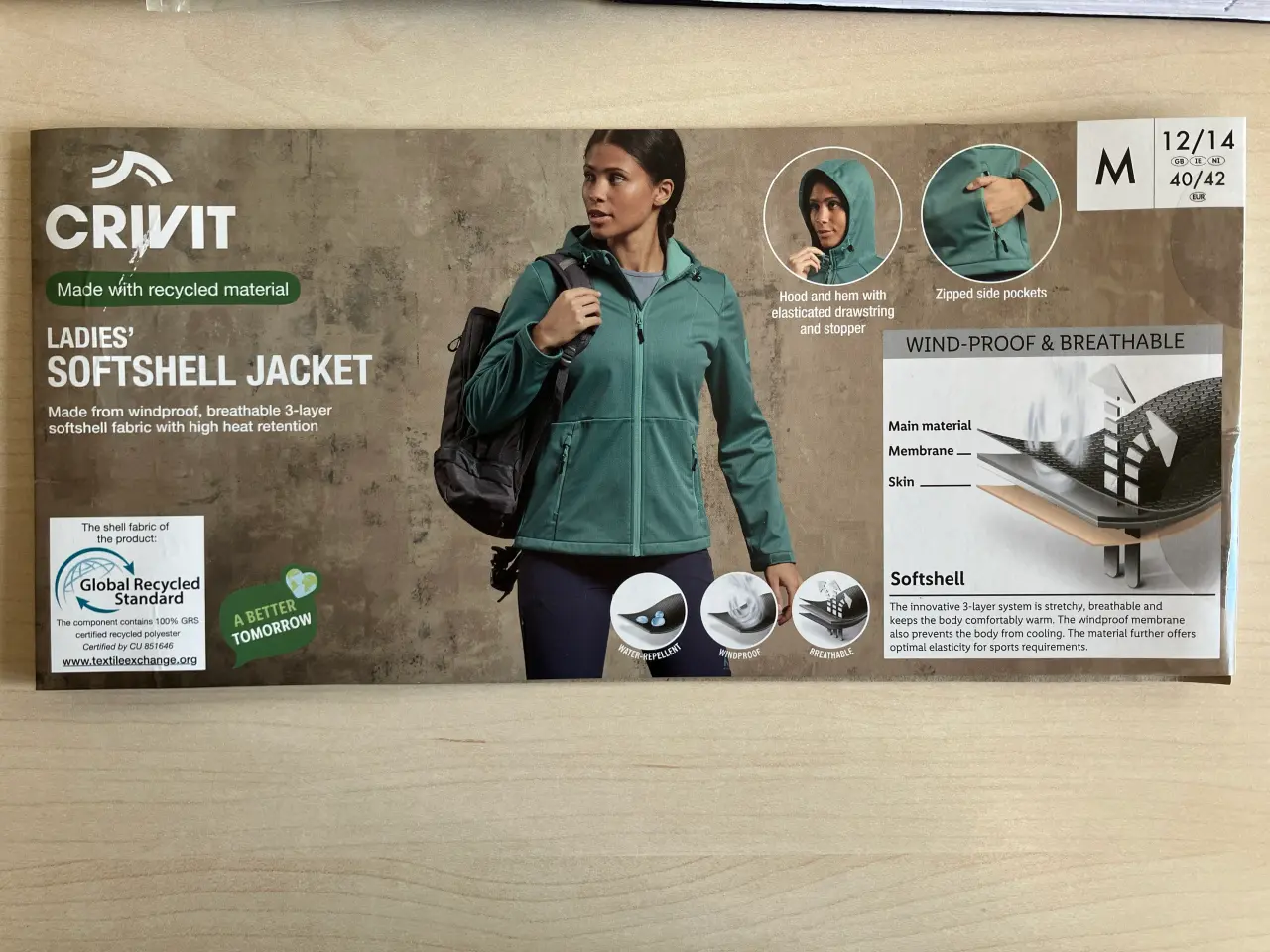 Billede 6 - Ny flot støvet turkisgrøn softshell jakke, 3-lags