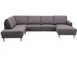 Hjort knudsen Hvidovre U-sofa Grå stof højrevendt