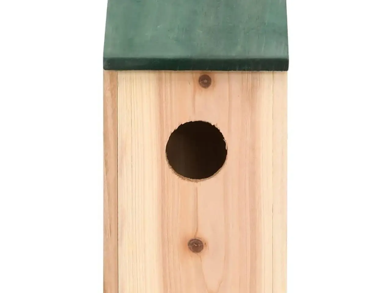 Billede 3 - Fuglehuse i træ - 4 stk., 12×12×22 cm, grønt tag