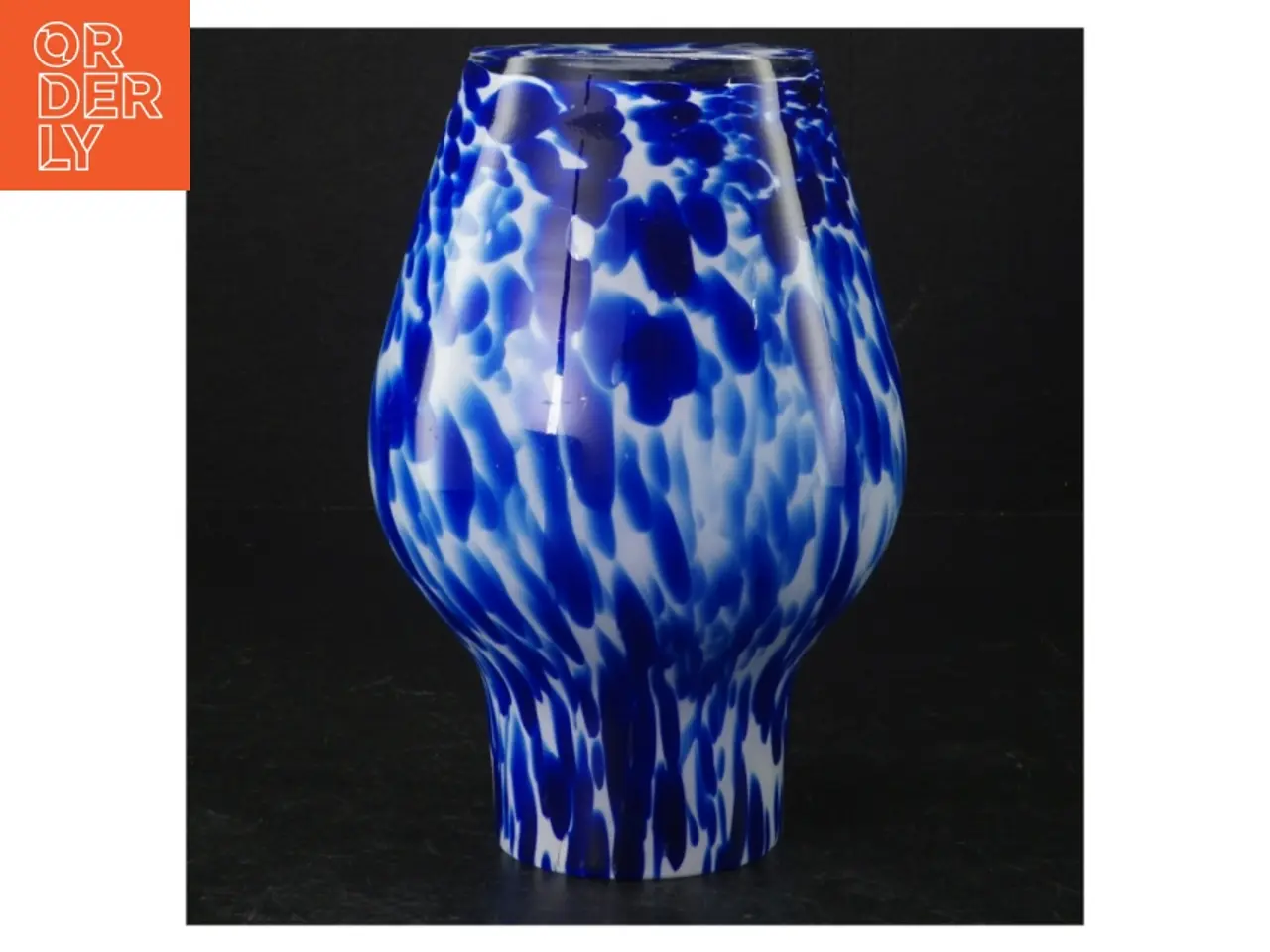 Billede 2 - Blåt glaskunstvase (str. 17 cm)