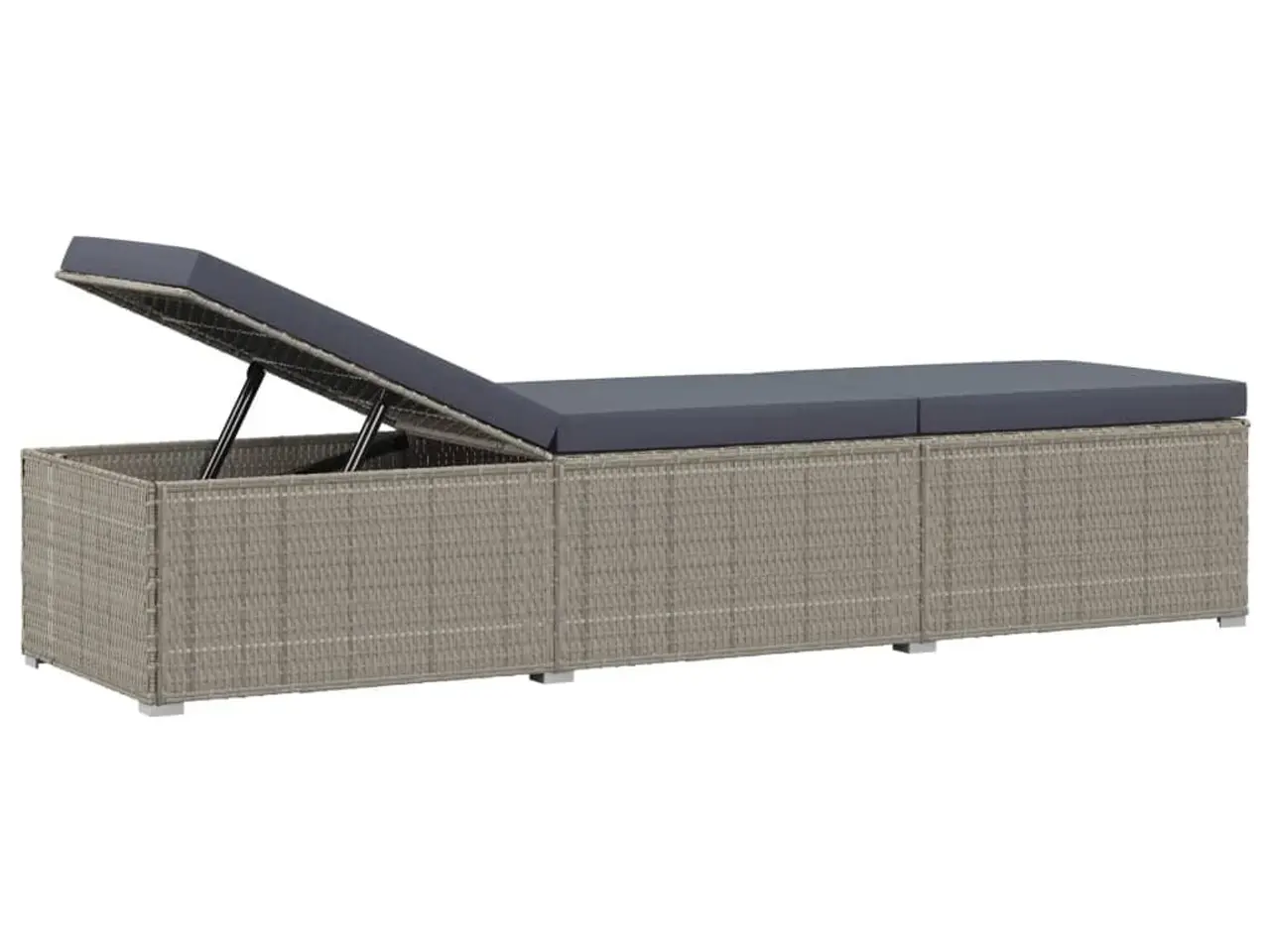 Billede 6 - Liggestol med hynde polyrattan grå