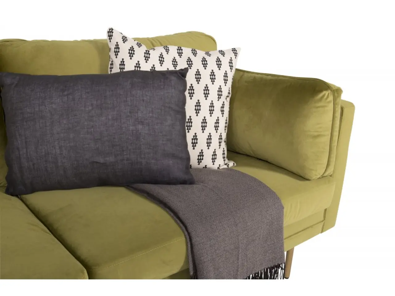 Billede 10 - Boom Sofa Grøn Velour med messingfarvet stålben