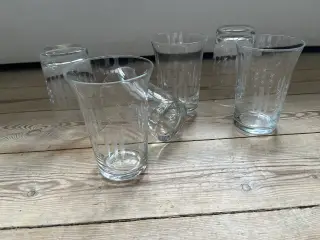 6 Nordlys ølglas / vandglas, lyngby glasværk