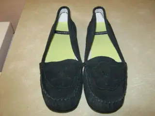 Pumps, sorte ruskind nye