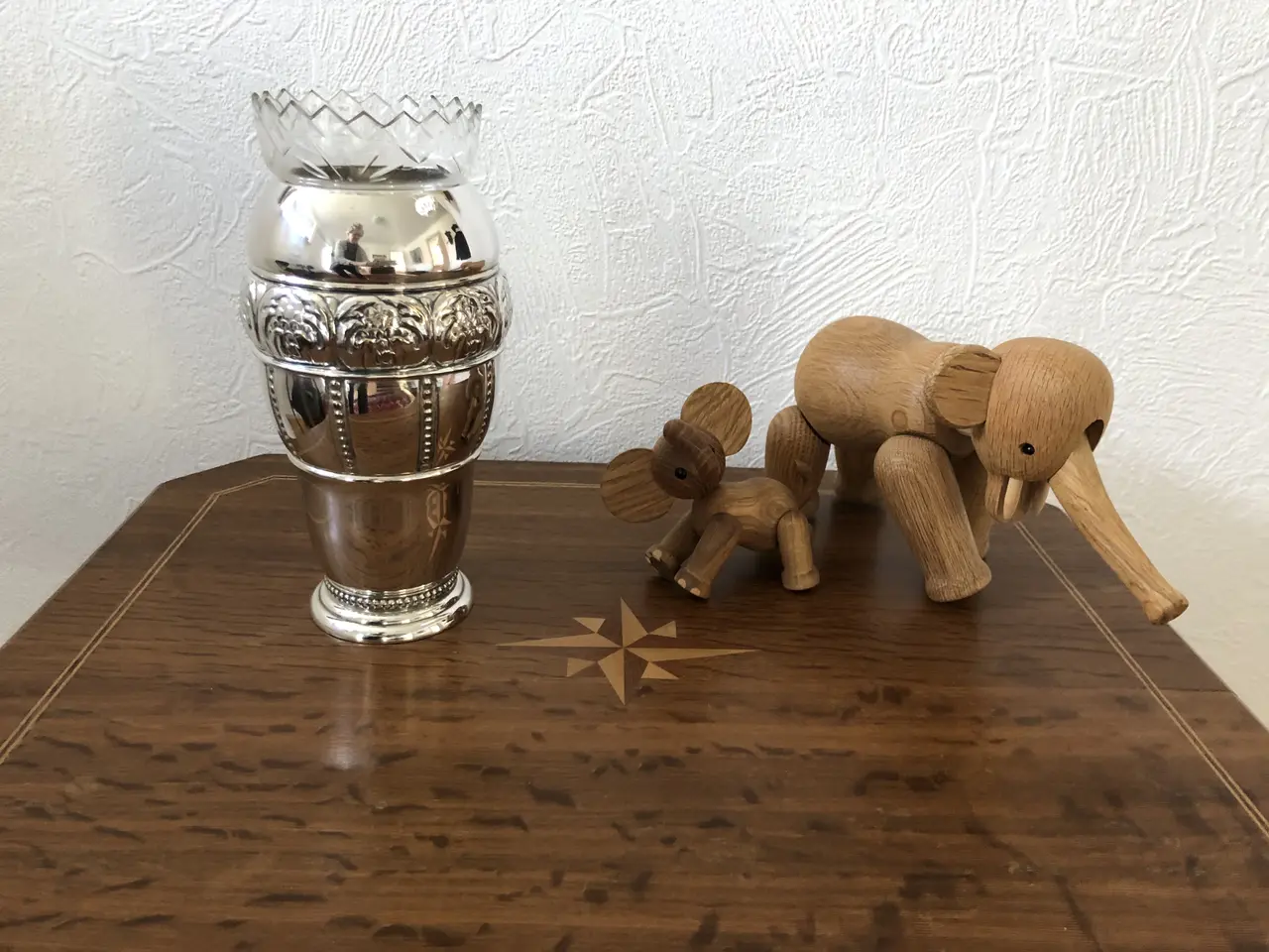 Billede 5 - Gl. Sølvplet vase med glasindsats.