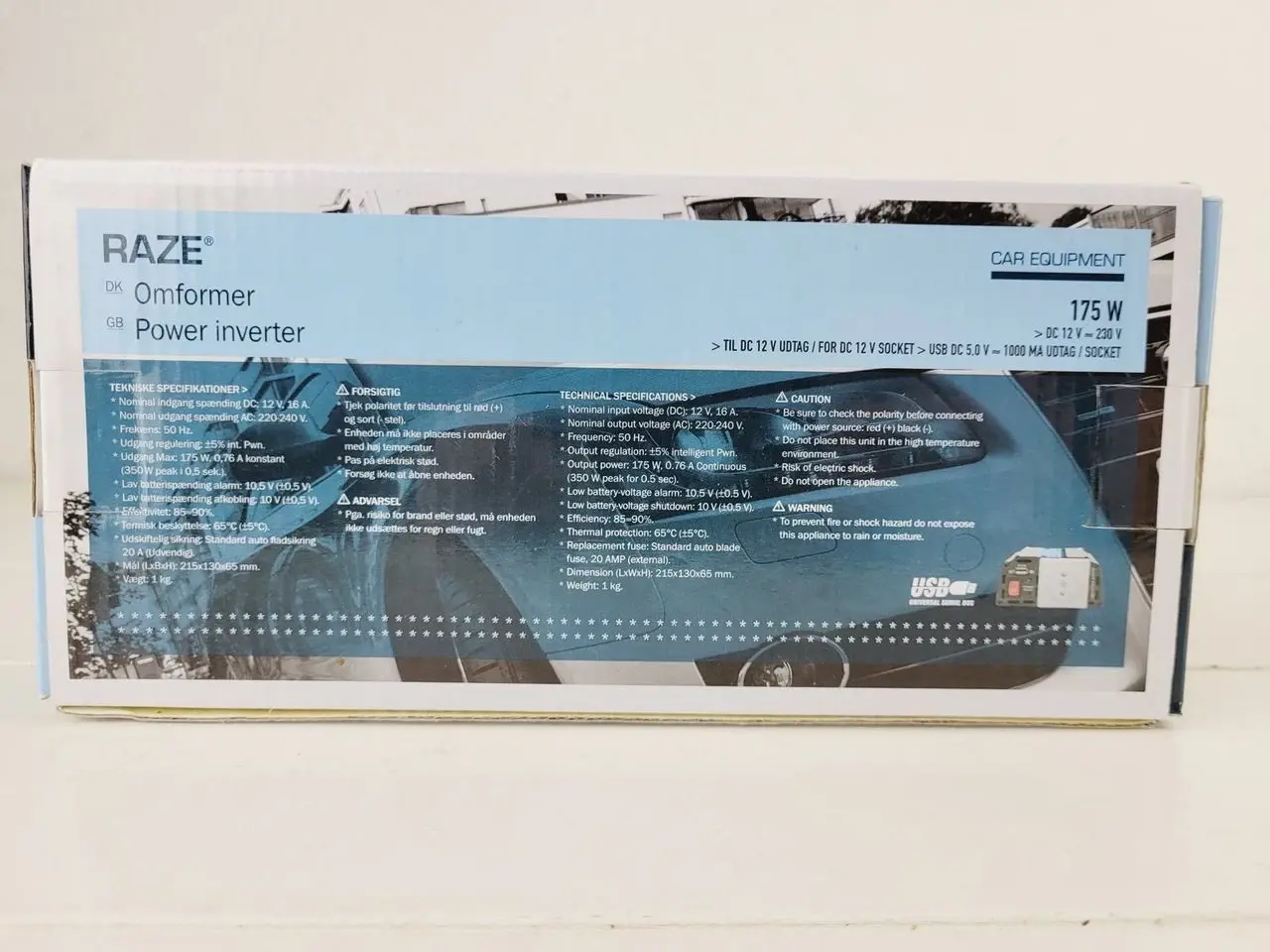 Billede 2 - ⭐️- RAZE INVERTER/OMFORMER 175 W 12 TIL 230 V
