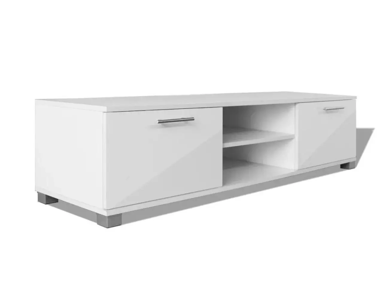 Billede 2 - Tv-bord i hvid højglans - 120 × 40,5 × 35 cm