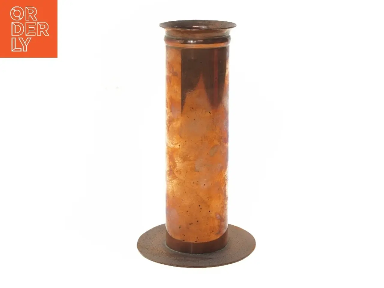 Billede 1 - Vintage metal cylinder vase (str. 25x13 cm)