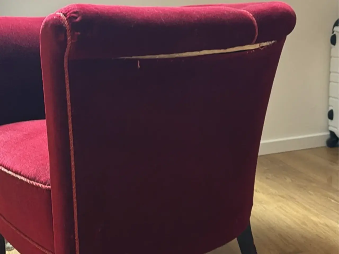Billede 5 - Antik lænestol i rød velour