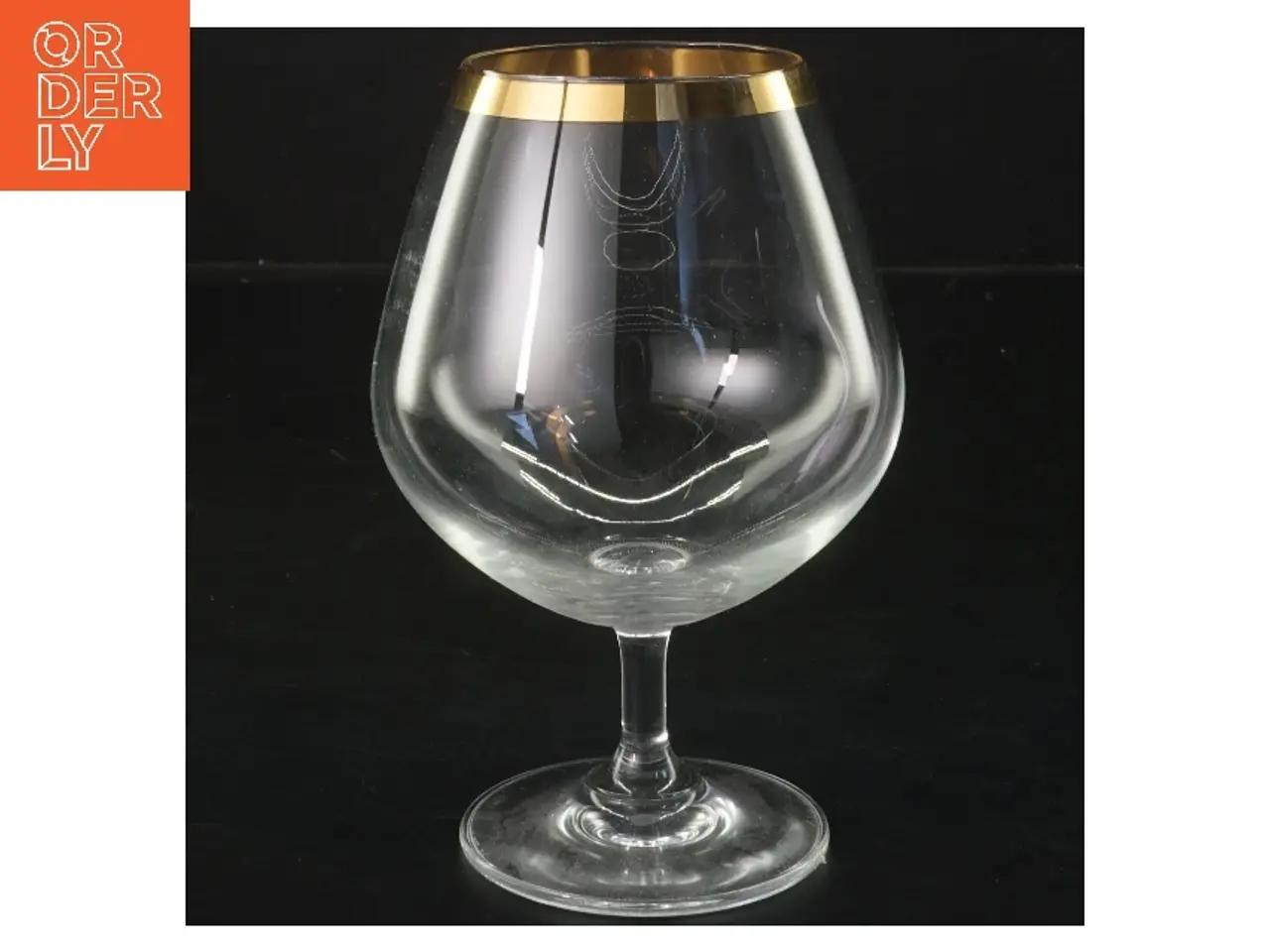 Billede 1 - Glas med guldkant (str. Ø 6 cm længde 14,5 cm)