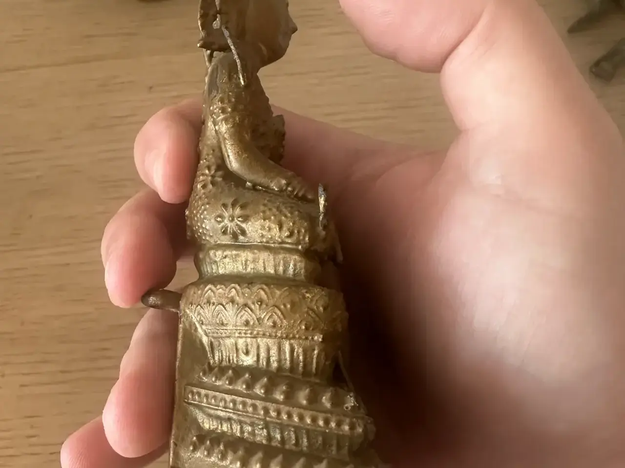 Billede 13 - 3 flotte orientalske metalfigurer – Buddha & musik