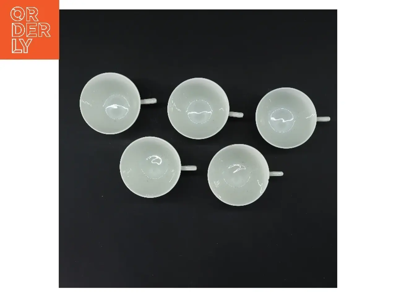 Billede 3 - 5 stk hvide porcelænskopper med riflet mønster fra Royal Copenhagen (str. 5 stk Ø 7,5 cm længde 6,5 cm)