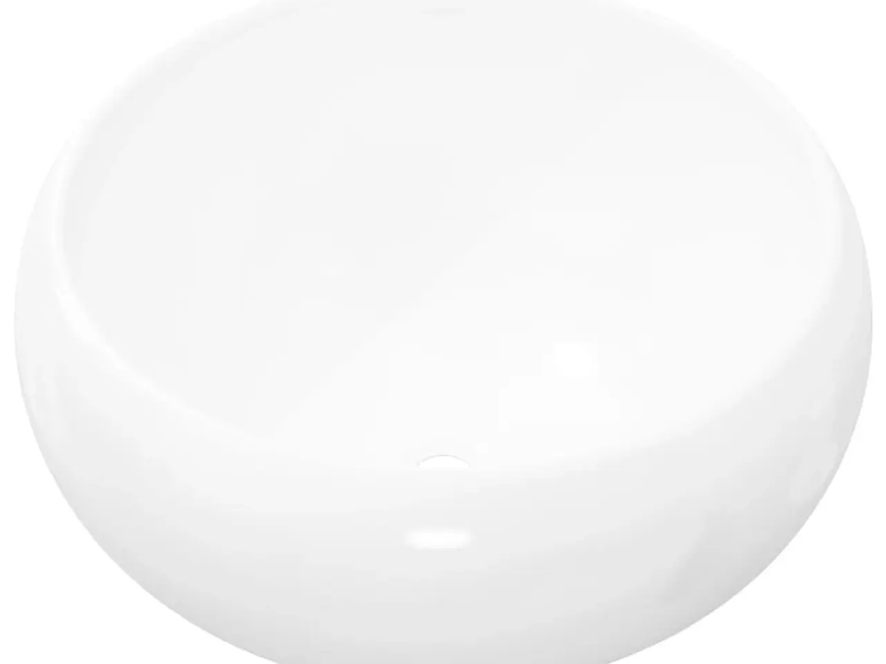 Billede 2 - Rund håndvask i keramik - hvid 40 × 15 cm, bordplade