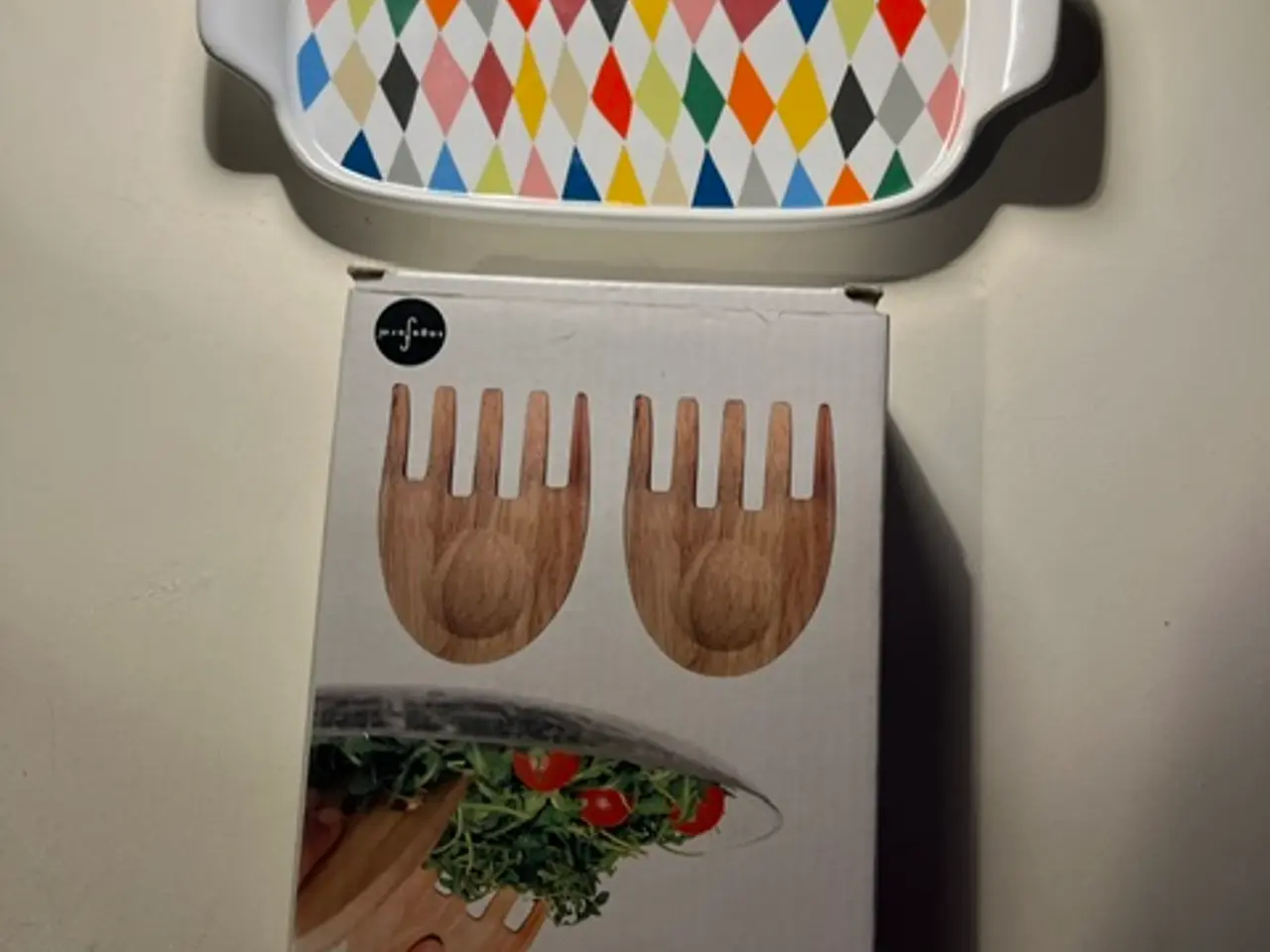 Billede 6 - Sagaform salatbestik, porcelænsbakke og stort krus