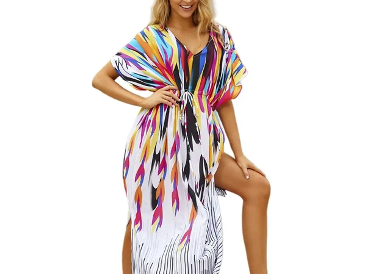 Billede 2 - kjole-sommer bohemian-kaftkan-style kjole.onesize