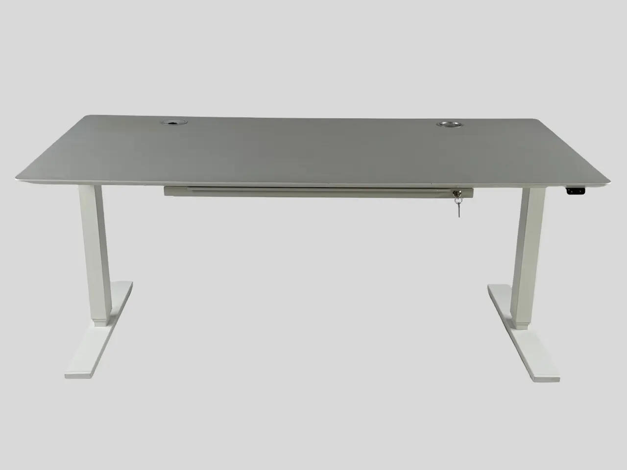 Billede 3 - ScanOffice Hæve/sænkebord – Grå/Hvidt Stel 160x80cm