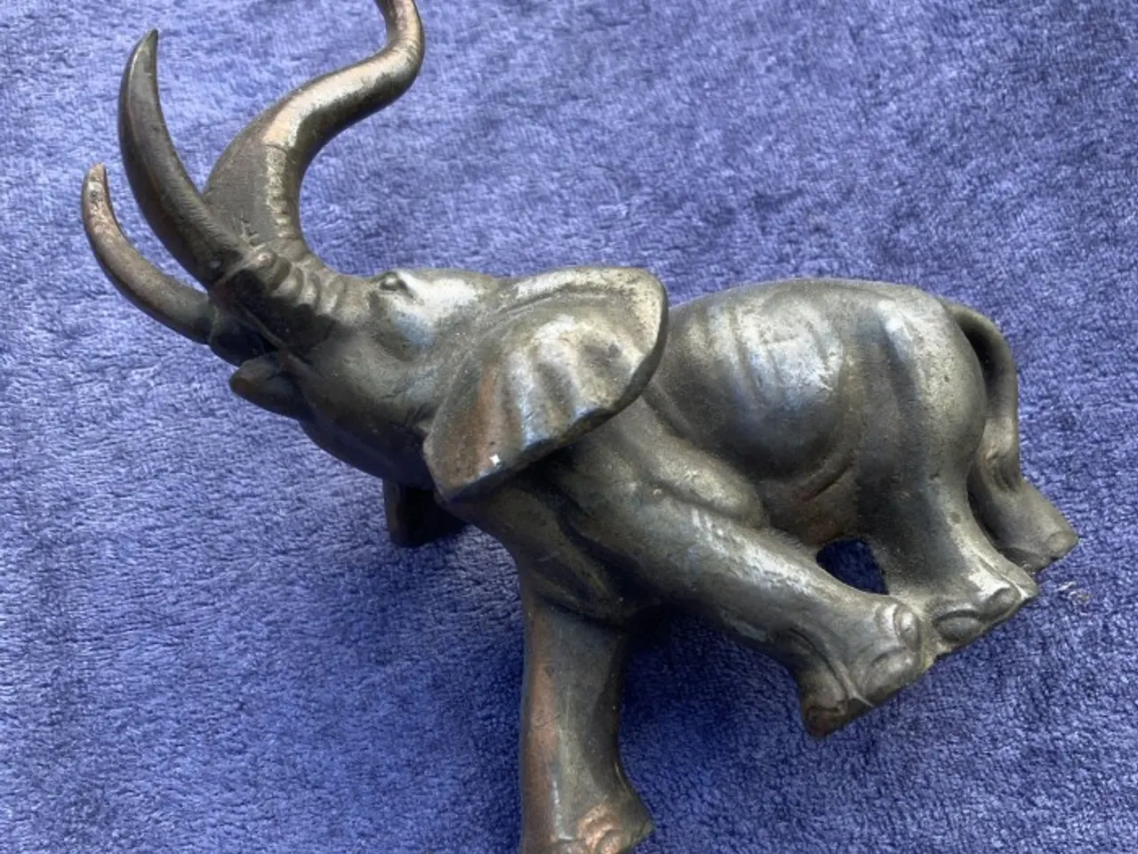 Billede 1 - Elefant figur i messing -12 cm høj