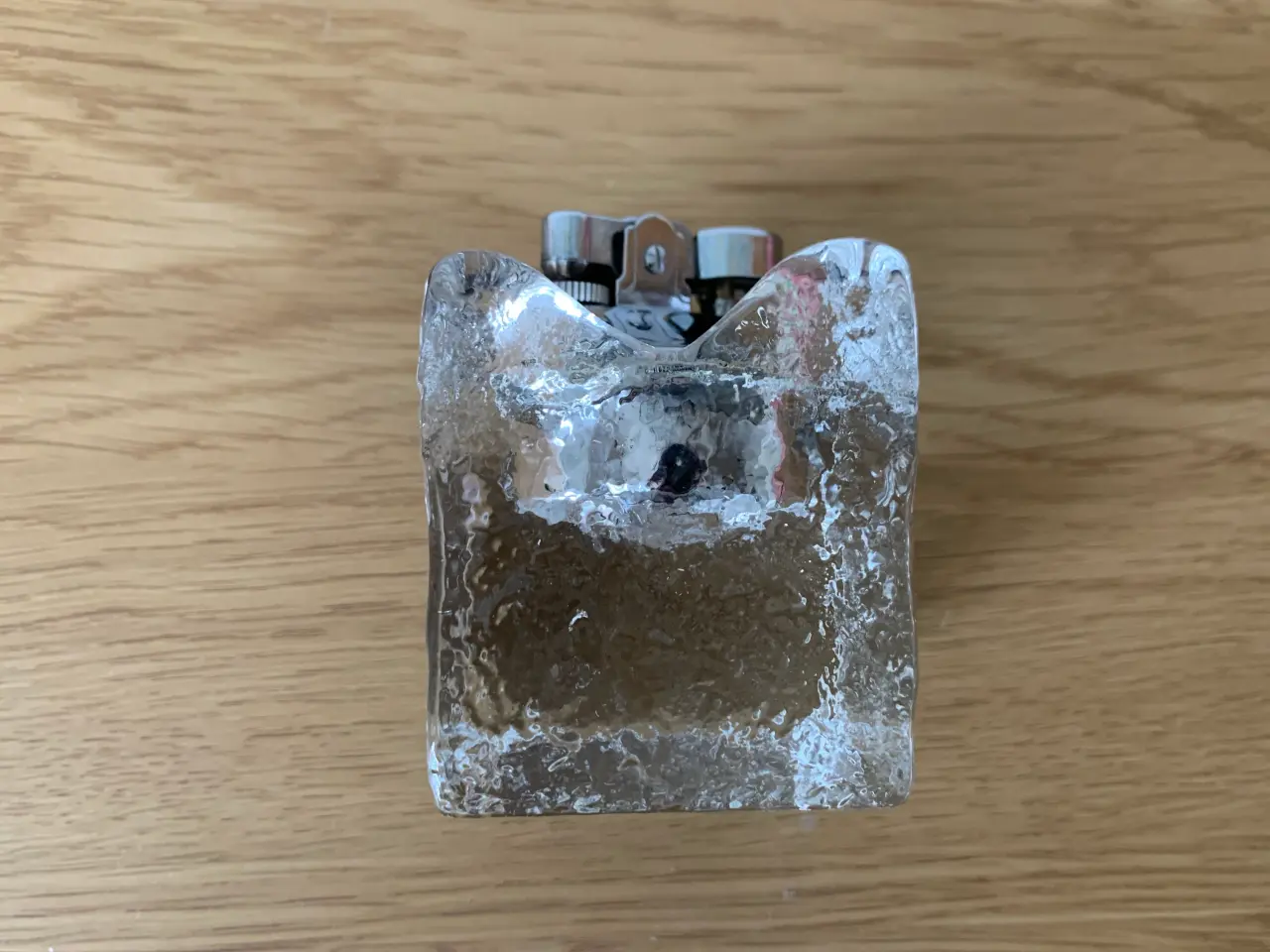 Billede 3 - Bordlighter i glas og stål, isklump, Koei Unicon