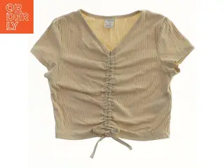 Kortærmet bluse med rynkedetaljer fra Lindex (str. 134)