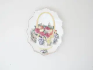 Oval platte; motiv BLOMSTER KURV ; SE !