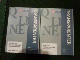 Transparenter til laser og ink-jet printer