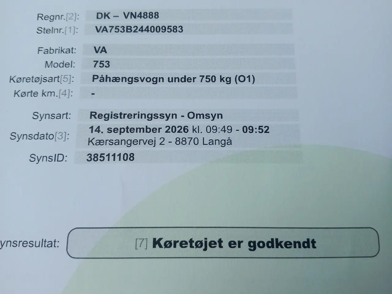 Billede 8 - Nysynet 750kg. Variant trailer med bremse sælges