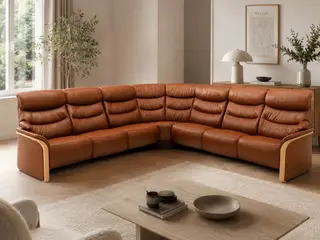 Hjort Knudsen Hammel læderhjørnesofa