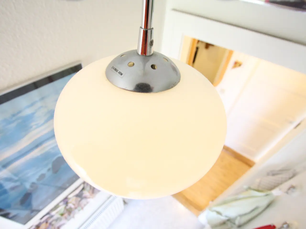 Billede 2 - Flot loftlampe i glas (skal ses)
