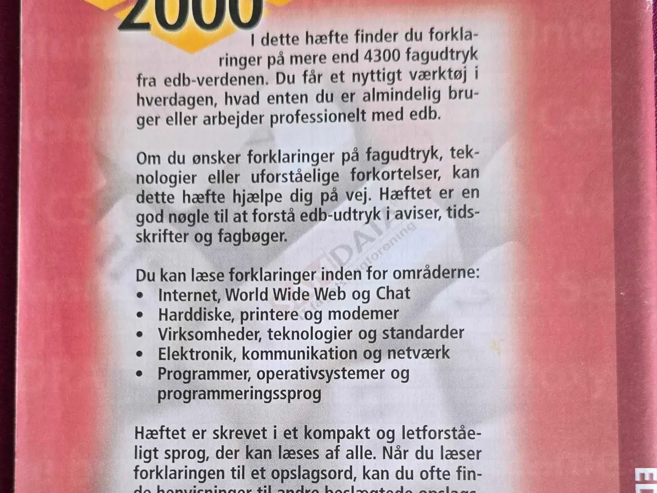 Billede 2 - IT ordbog: EDB-ord 2000 hæfte om IT-begreber
