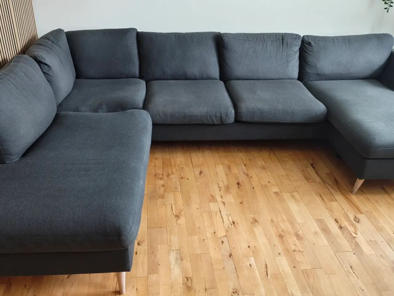 Billede 1 - sofa chaiselong i mørkegrå