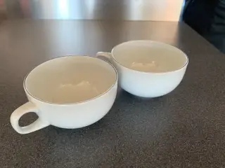 Blå kant lave kaffekopper