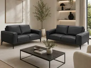 Hjort Knudsen Ishøj læder Sofasæt 2+3 pers.