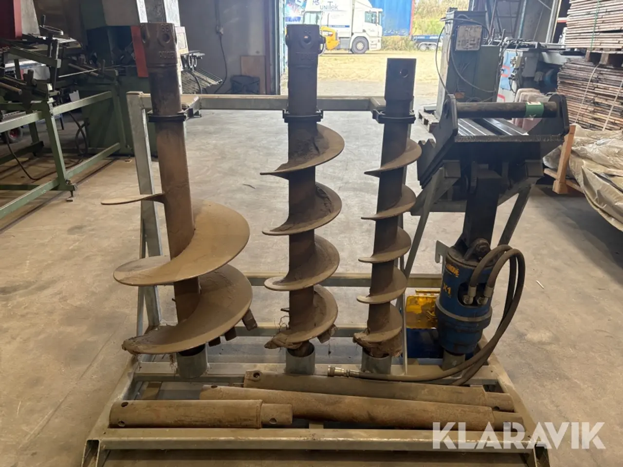 Billede 2 - Hydraulisk jordbor Auger Torque ED X1 med 3 Sneglebor og stativ