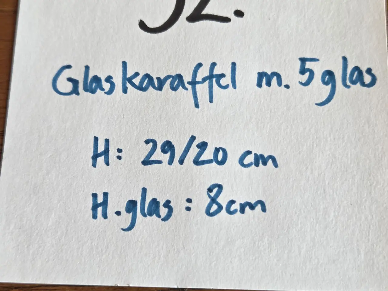 Billede 10 - Glaskaraffel med 5 matchende dramglas, H: 29/20 cm
