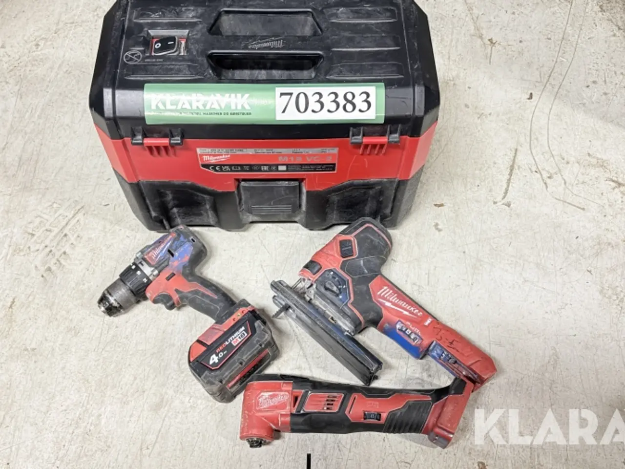 Billede 1 - Milwaukee M18 støvsuger, stiksav og multicutter med 4 Ah batteri