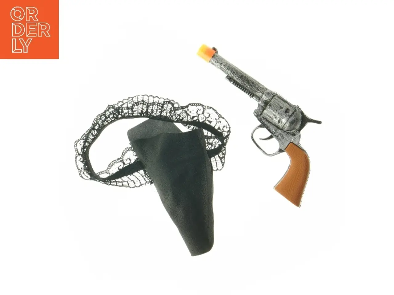 Billede 2 - Legetøjspistol med hylster i strømpebånd (str. 18 cm)