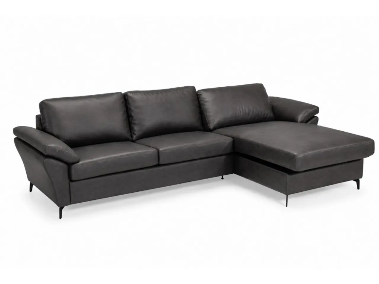 Billede 7 - Hjort Knudsen Padborg Chaiselongsofa med Elektrisk Recliner – Ægte Læder - Højrevendt