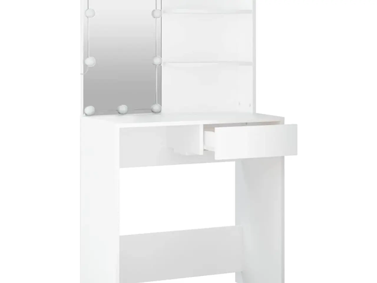 Billede 7 - Makeupbord med LED-lys 74,5 × 40 × 141 cm - hvid