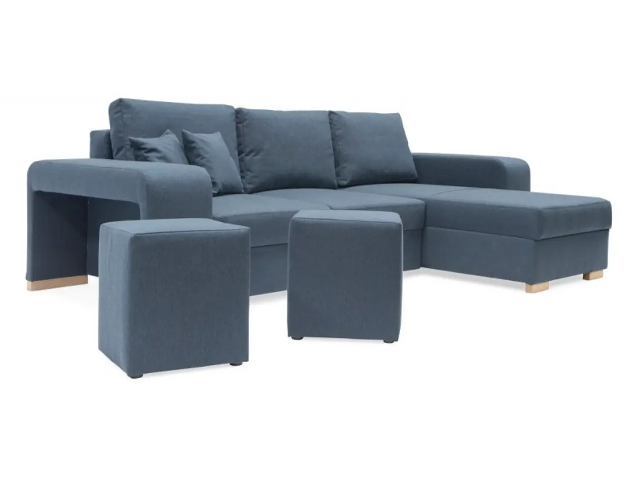 Billede 11 - Mark vendbar sovesofa m. puffer - Blå Inari 80