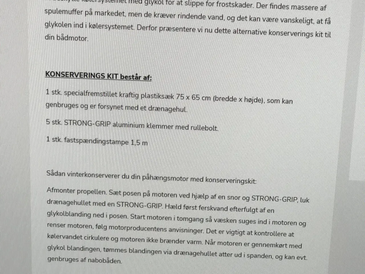 Billede 3 - Konserveringssæt til påhængs motor