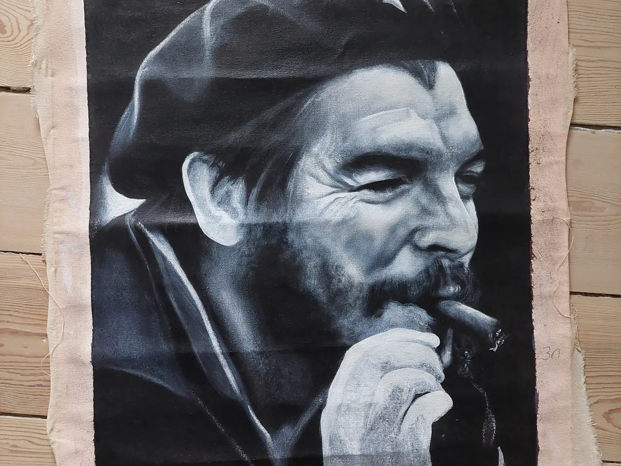 Billede 1 - Cubansk portrætmaleri af Che Guevara på lærred