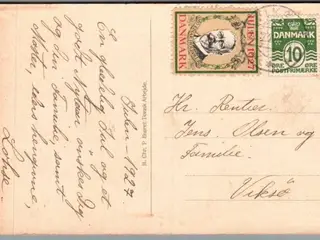Julemærke 1927 på Postkort