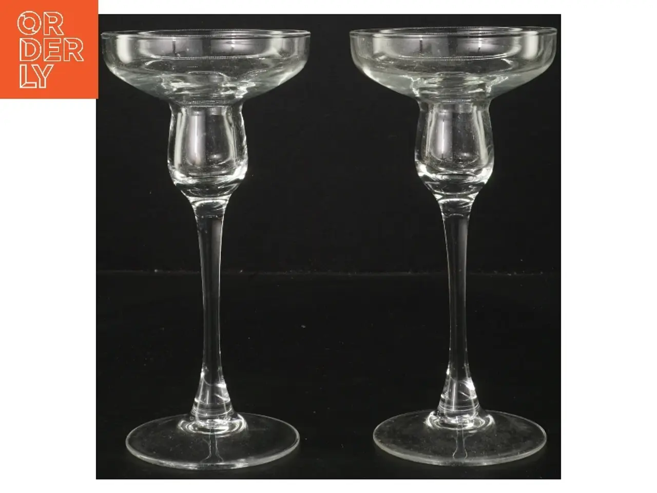 Billede 1 - Glas lysestager (str. Ø 9 cm højde 18 cm)