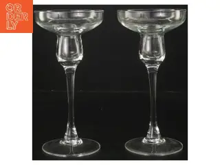 Glas lysestager (str. Ø 9 cm højde 18 cm)