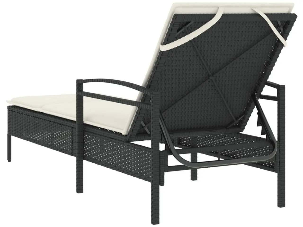 Billede 6 - Liggestol med hynde 63x200x81 cm polyrattan sort