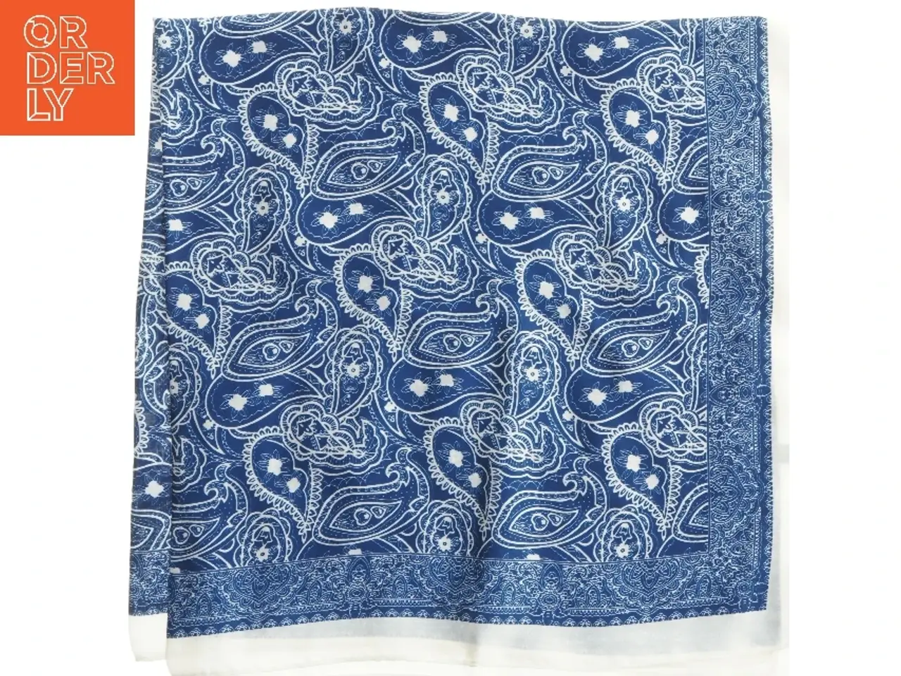 Billede 1 - Blåt paisley tørklæde (str. 68x68 cm)