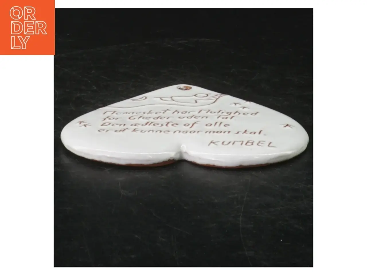 Billede 4 - Keramik hjerteformet ophæng (str. 11 x. 10,5 cm)